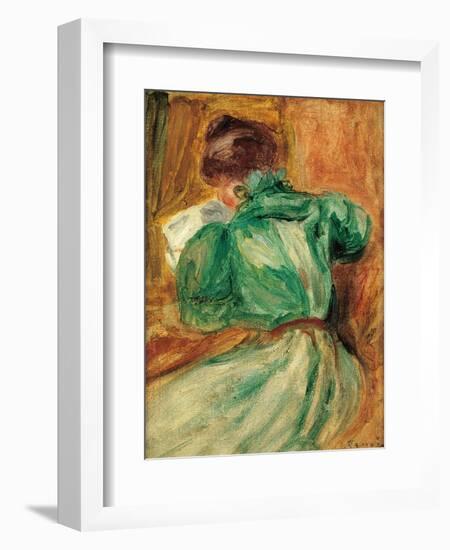 La Liseuse Verte-Pierre-Auguste Renoir-Framed Art Print