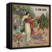 La Loma Queen Brand - California - Citrus Crate Label-Lantern Press-Framed Stretched Canvas