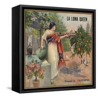 La Loma Queen Brand - Riverside, California - Citrus Crate Label-Lantern Press-Framed Stretched Canvas