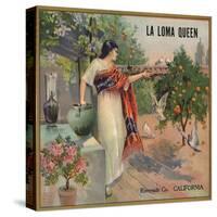 La Loma Queen Brand - Riverside, California - Citrus Crate Label-Lantern Press-Stretched Canvas