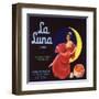 La Luna Brand - Garden Grove, California - Citrus Crate Label-Lantern Press-Framed Art Print