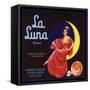 La Luna Brand - Garden Grove, California - Citrus Crate Label-Lantern Press-Framed Stretched Canvas