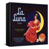La Luna Brand - Garden Grove, California - Citrus Crate Label-Lantern Press-Framed Stretched Canvas