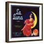 La Luna Brand - Garden Grove, California - Citrus Crate Label-Lantern Press-Framed Art Print