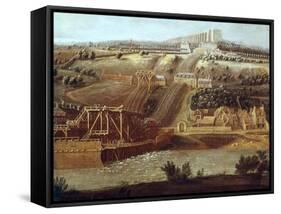 La Machine De Marly-Pierre Deni Martin the Younger-Framed Stretched Canvas