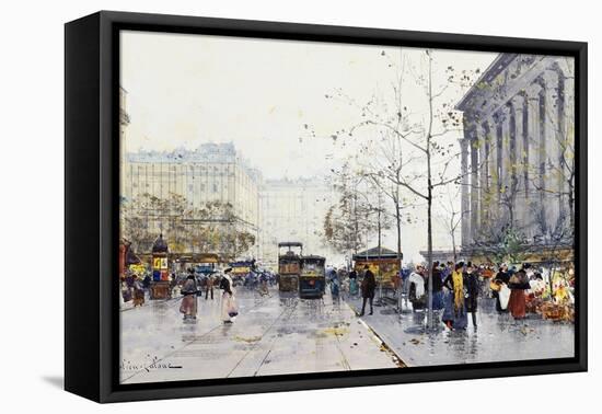 La Madeleine, Paris-Eugene Galien-Laloue-Framed Stretched Canvas