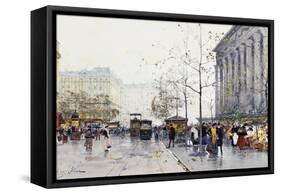 La Madeleine, Paris-Eugene Galien-Laloue-Framed Stretched Canvas