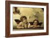 La Madone sixtine Detail shozing two cherubs from a fresco-null-Framed Giclee Print