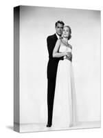 La Main au Collet TO CATCH A THIEF by AlfredHitchcock with Cary Grant and Grace Kelly, 1955 (b/w ph-null-Stretched Canvas