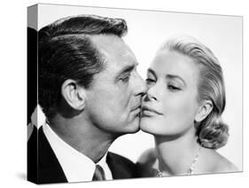 La Main au Collet TO CATCH A THIEF by AlfredHitchcock with Cary Grant and Grace Kelly, 1955 (b/w ph-null-Stretched Canvas