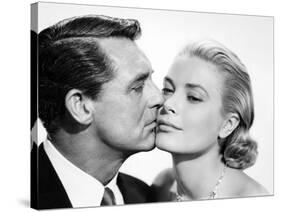 La Main au Collet TO CATCH A THIEF by AlfredHitchcock with Cary Grant and Grace Kelly, 1955 (b/w ph-null-Stretched Canvas