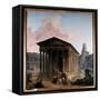 La Maison Carree, Les Arenes Et La Tower Magne a Nimes Painting by Hubert Robert (1733-1808) 1787 S-Hubert Robert-Framed Stretched Canvas