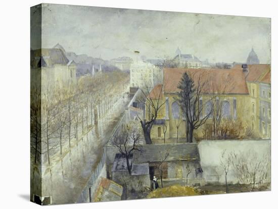 La maison de refuge du Bon Pasteur; vue de la place Denfert-Rochereau-Edouard Zawiski-Stretched Canvas