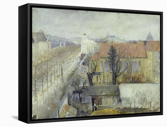 La maison de refuge du Bon Pasteur; vue de la place Denfert-Rochereau-Edouard Zawiski-Framed Stretched Canvas