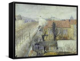 La maison de refuge du Bon Pasteur; vue de la place Denfert-Rochereau-Edouard Zawiski-Framed Stretched Canvas