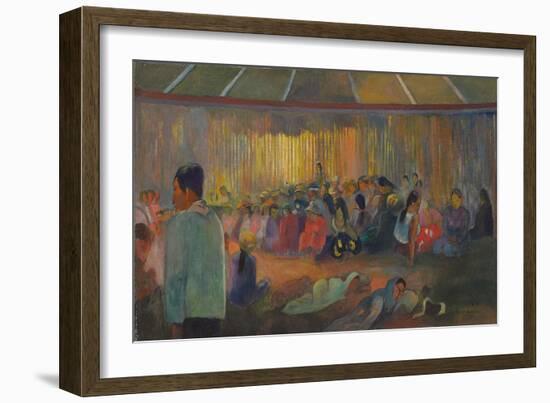 La Maison Des Chants (Te Fare Hymenee), 1892-Paul Gauguin-Framed Giclee Print