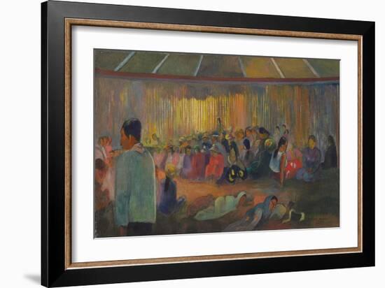 La Maison Des Chants (Te Fare Hymenee), 1892-Paul Gauguin-Framed Giclee Print