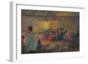 La Maison Des Chants (Te Fare Hymenee), 1892-Paul Gauguin-Framed Giclee Print