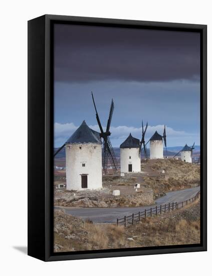 La Mancha Windmills, Consuegra, Castile-La Mancha Region, Spain-Walter Bibikow-Framed Stretched Canvas