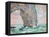 La Manneporte a Etretat, C.1883-85-Claude Monet-Framed Stretched Canvas