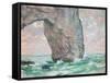 La Manneporte a Etretat, C.1883-85-Claude Monet-Framed Stretched Canvas