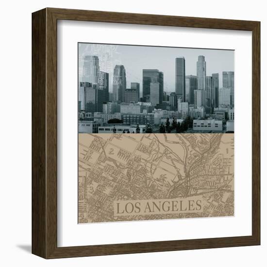 LA Map I-The Vintage Collection-Framed Art Print