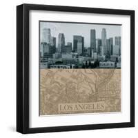 LA Map I-The Vintage Collection-Framed Art Print