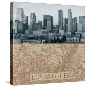 LA Map I-The Vintage Collection-Stretched Canvas