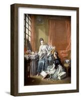 La marchande de modes-Francois Boucher-Framed Giclee Print