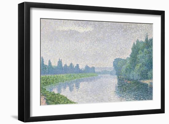 La Marne à l'aube-Albert Dubois-Pillet-Framed Premium Giclee Print