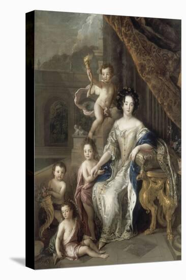 La marquise de Montespan entourée de ses quatre premiers enfants légitimés, en 1677-Charles de La Fosse-Stretched Canvas
