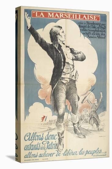 La Marseillaise. a Patriotic French Poster Depicting a French Slodier Of the 18th Or 17th Century-null-Stretched Canvas
