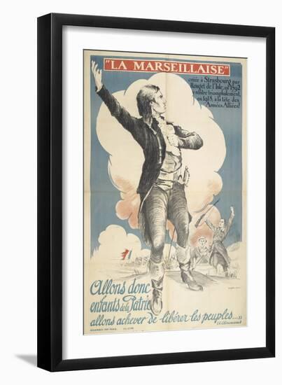 La Marseillaise. a Patriotic French Poster Depicting a French Slodier Of the 18th Or 17th Century-null-Framed Giclee Print