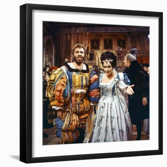 La Megere Apprivoisee THE TAMING OF THE SHREW by FrancoZeffirelli with Richard Burton and Elizabeth-null-Framed Photo