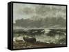 La mer orageuse, dit aussi la vague-Gustave Courbet-Framed Stretched Canvas