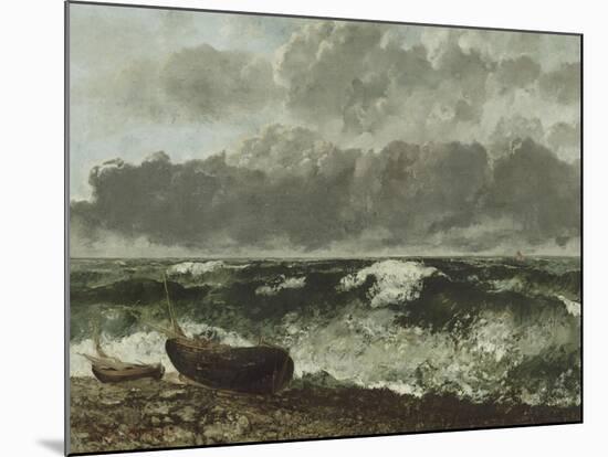 La mer orageuse, dit aussi la vague-Gustave Courbet-Mounted Giclee Print