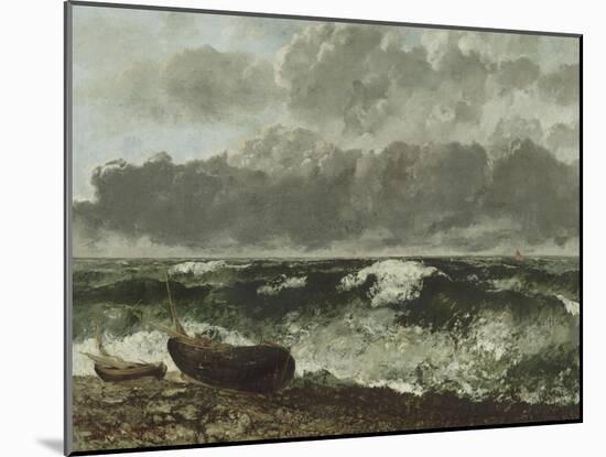 La mer orageuse, dit aussi la vague-Gustave Courbet-Mounted Giclee Print