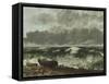 La mer orageuse, dit aussi la vague-Gustave Courbet-Framed Stretched Canvas