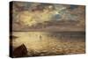 La Mer vue des hauteurs de Dieppe-Eugene Delacroix-Stretched Canvas