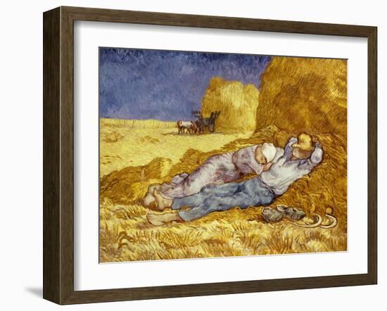 La Méridienne Ou La Sieste, Siesta at Noon, after 1866 Pastel Drawing by Millet, 1890-Vincent van Gogh-Framed Giclee Print