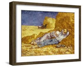 La Méridienne Ou La Sieste, Siesta at Noon, after 1866 Pastel Drawing by Millet, 1890-Vincent van Gogh-Framed Giclee Print