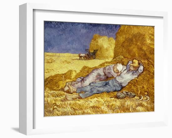 La Méridienne Ou La Sieste, Siesta at Noon, after 1866 Pastel Drawing by Millet, 1890-Vincent van Gogh-Framed Giclee Print