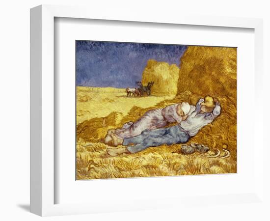 La Méridienne Ou La Sieste, Siesta at Noon, after 1866 Pastel Drawing by Millet, 1890-Vincent van Gogh-Framed Giclee Print