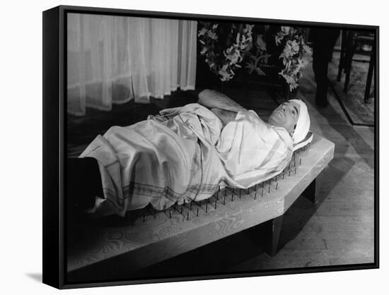 La metamorphose des cloportes by PierreGranierDeferre with Charles Aznavour, 1965 (b/w photo)-null-Framed Stretched Canvas