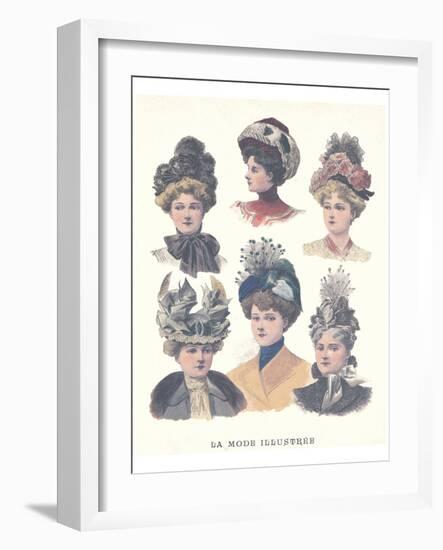 La Mode Illustree, Chapeaux I-null-Framed Art Print