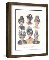 La Mode Illustree, Chapeaux I-null-Framed Art Print