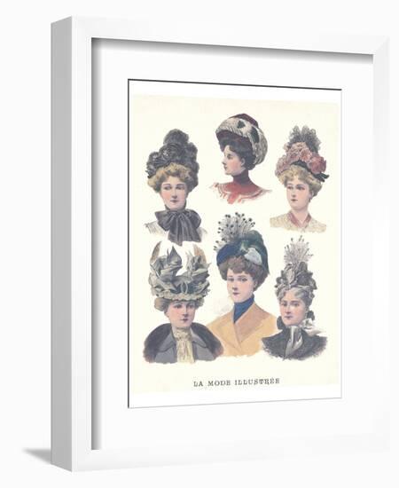 La Mode Illustree, Chapeaux I-null-Framed Art Print