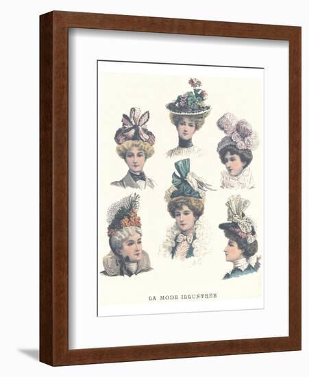 La Mode Illustree, Chapeaux II-null-Framed Art Print