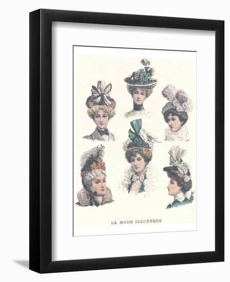 La Mode Illustree, Chapeaux II-null-Framed Art Print