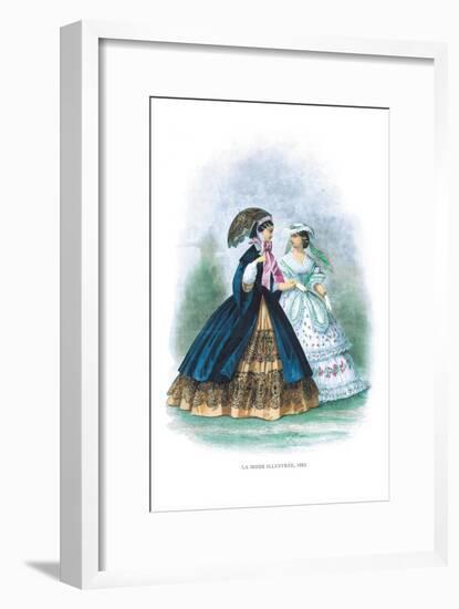 La Mode Illustree: Taking a Stroll-Hoowoodet Puva-Framed Art Print